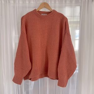 & Other Stories Size Small Wool Blend Coral Oversized Sweater